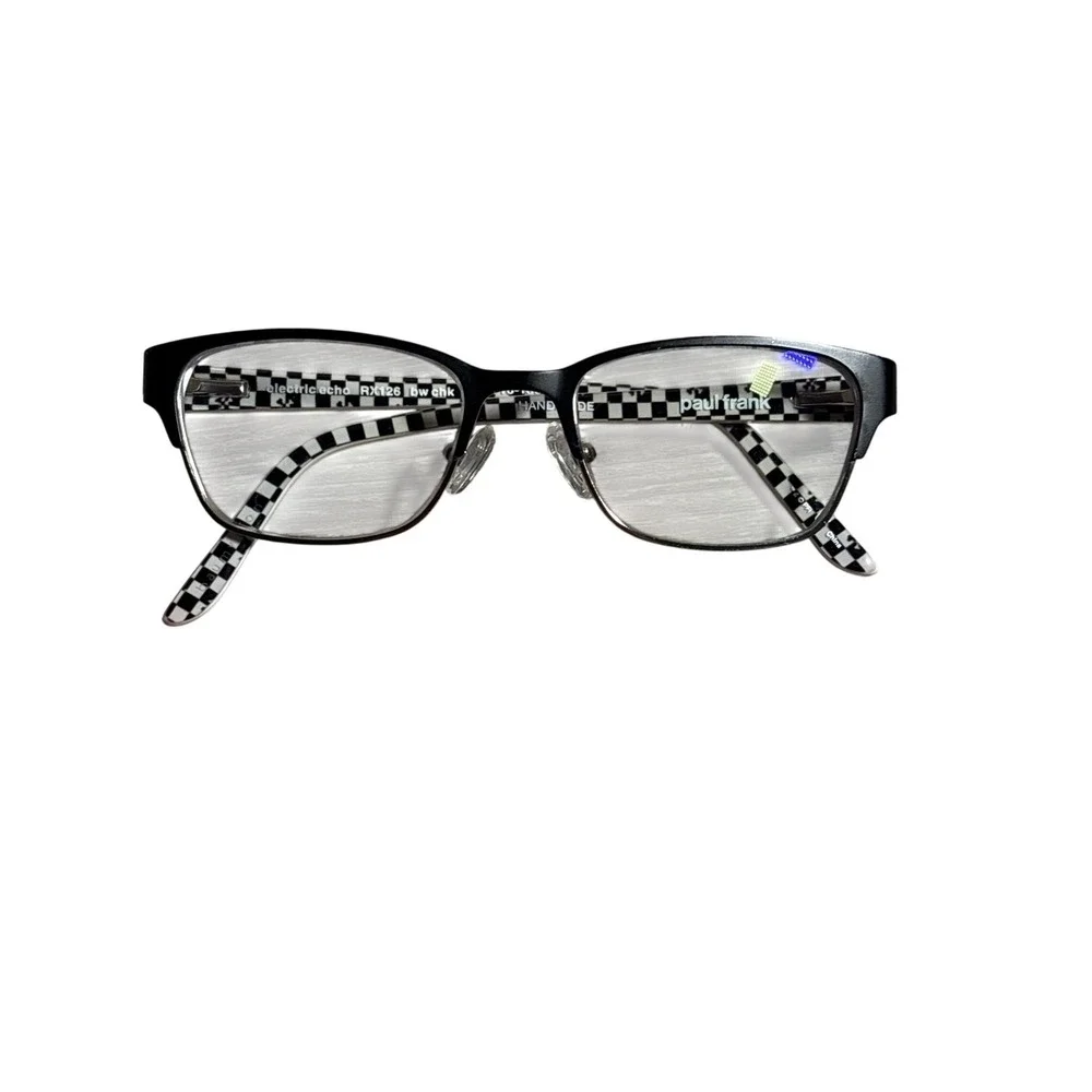Paul Frank Electric Echo Checkered Handmade Eyeglass Frames Only Y2K School 90s‎